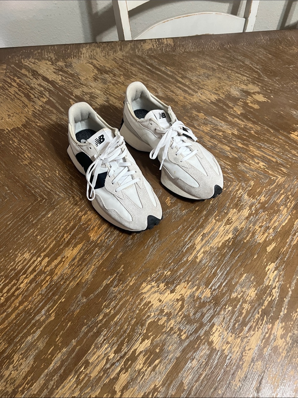 New Balance White and Black Minimalist Runner Sneakers